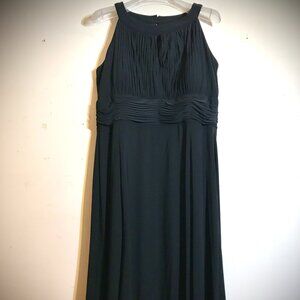 Black Label by Evan Picone Black Halter Keyhole Dress Ruched Formal Size 14/16